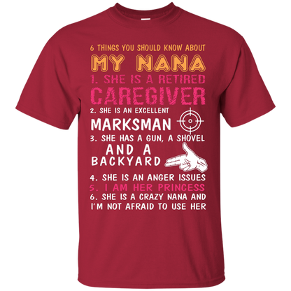 Family T-Shirt 6 Things You Should Know About My Nana Cardinal