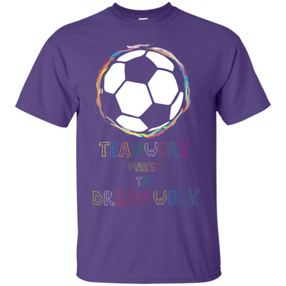 Soccer T-shirt Teamwork Makes The Dreamwork Purple