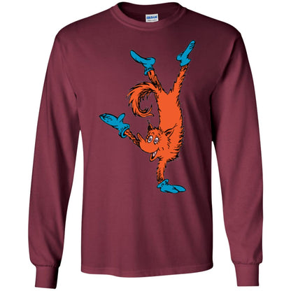 Dr. Seuss Fox In Socks Handstand Book Lover T-shirt Maroon
