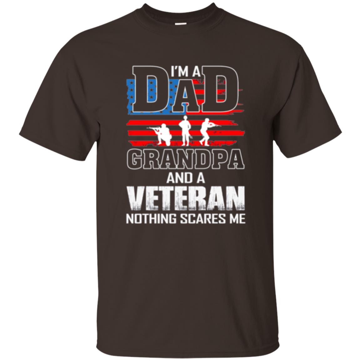 Veteran T-shirt I Am A Dad Grandpa And A Veteran Dark Chocolate