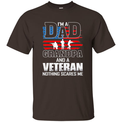 Veteran T-shirt I Am A Dad Grandpa And A Veteran Dark Chocolate