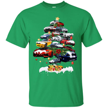 Cars Christmas Tree X-mas Gift Shirt For Mens Or Womens Irish Green
