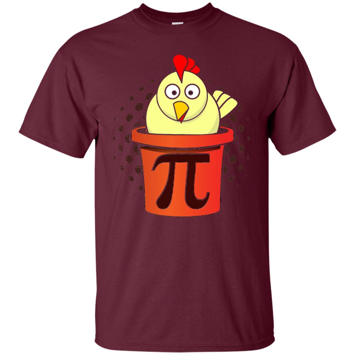 Chicken Pot Pi Funny Math T-shirt Maroon