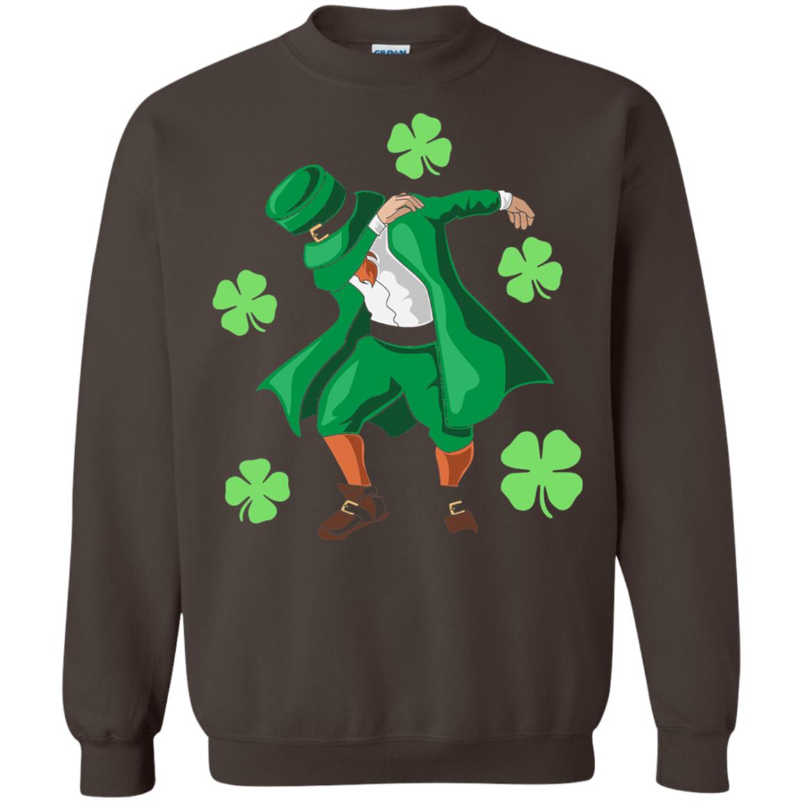 Funny Dabbing Leprechaun St. Patricks Day T-shirt Dark Chocolate