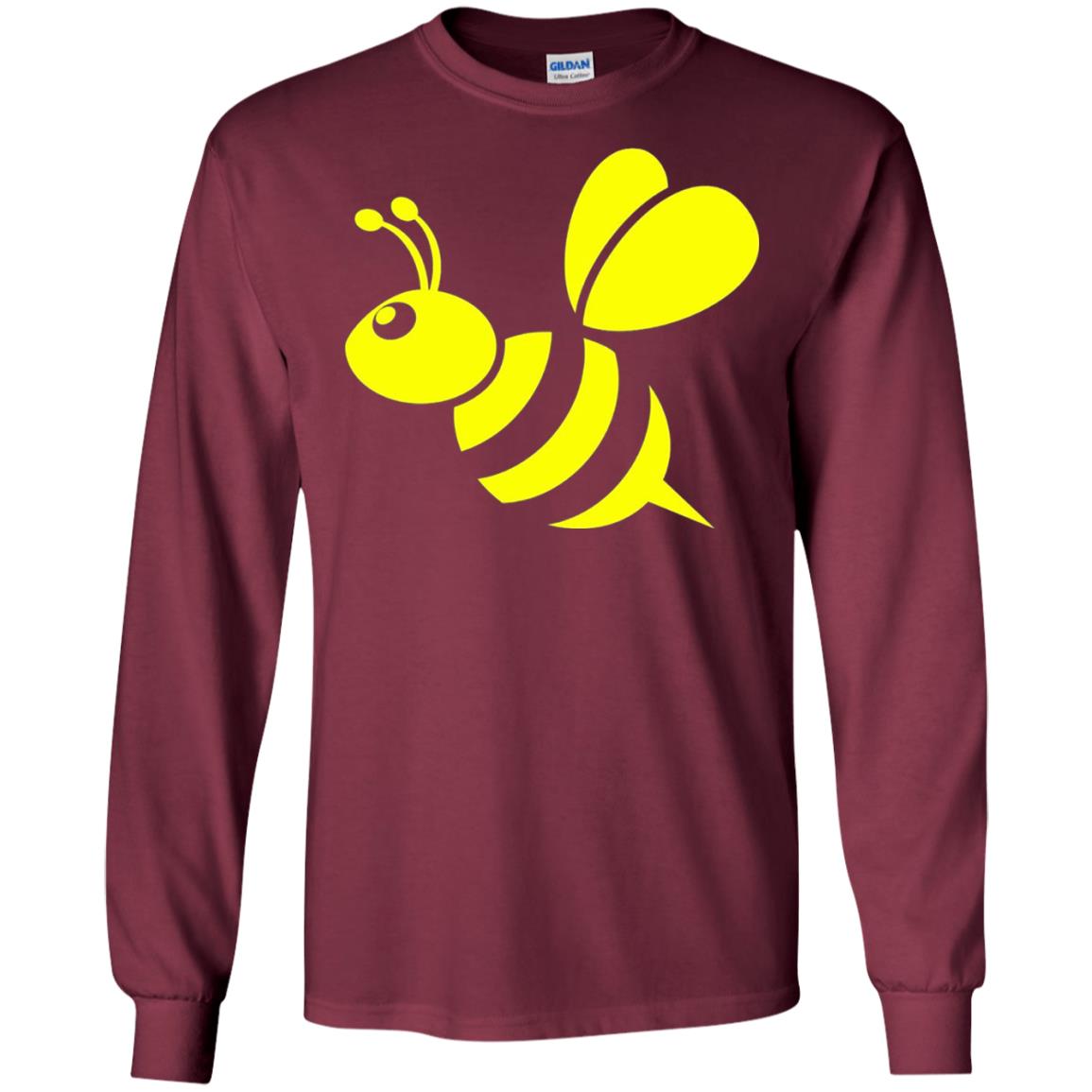Yellow Honeybee Bee Lover T-shirt Maroon