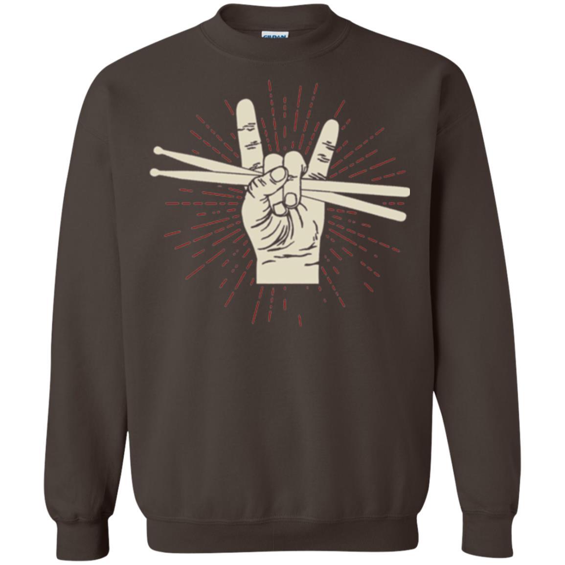 Drummer T-shirt Drumsticks Percussion Rock Dark Chocolate