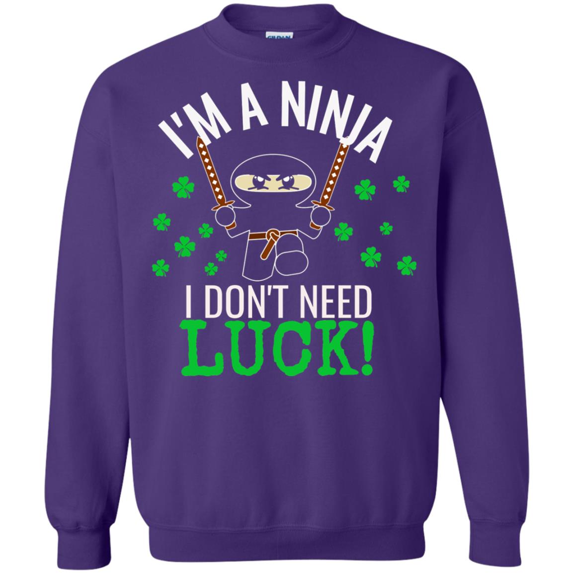 Ninja Luck Green St. Patrick_s Day T-shirt Purple