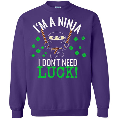Ninja Luck Green St. Patrick_s Day T-shirt Purple