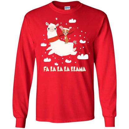 Fa La La La Llama With Chihuahua X-mas Gift Shirt Red