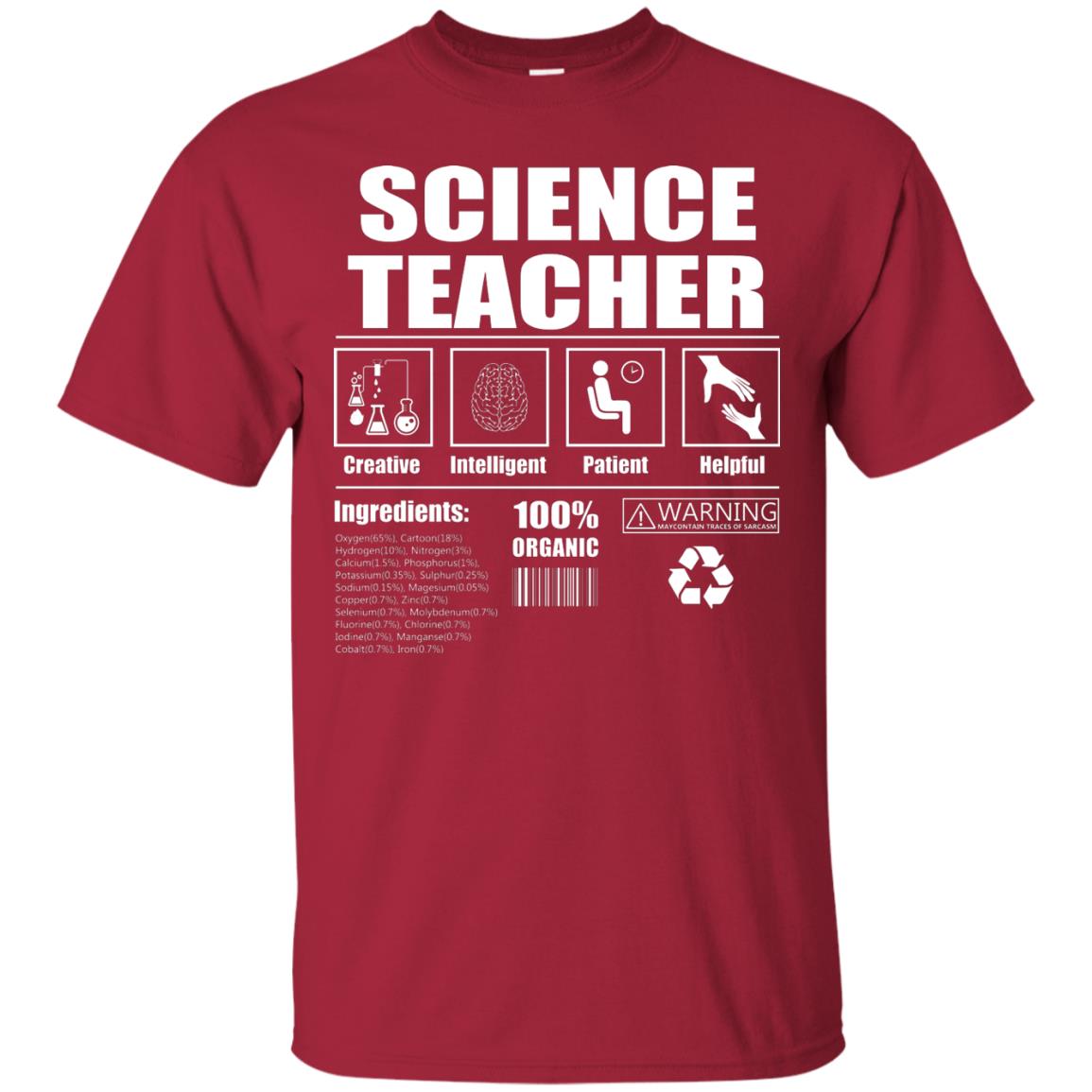 Science Teacher Shirt Creative Intelligent Patient Helpful Cardinal