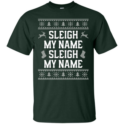 Christmas T-shirt Sleigh My Name Forest Green