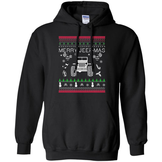 Christmas T-shirt Mery Jeep-mas Jeep Ugly Black