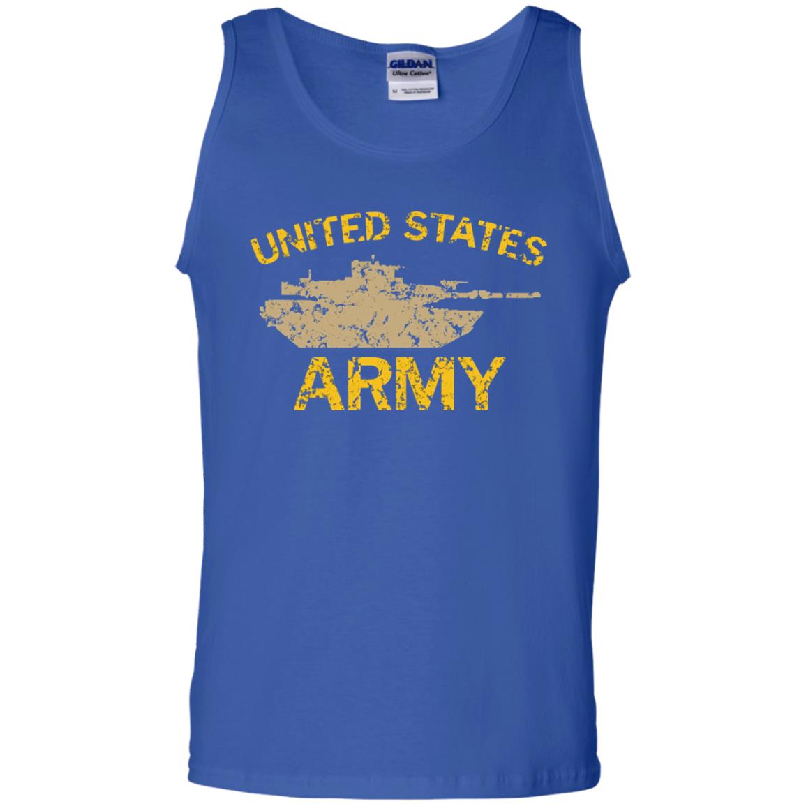 United States Army M1a2 Abrams Tusk Tank Grunge T-shirt Royal