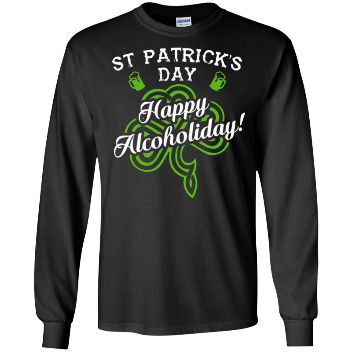 St. Patrick's Day T-shirt Happy Alcoholiday Black