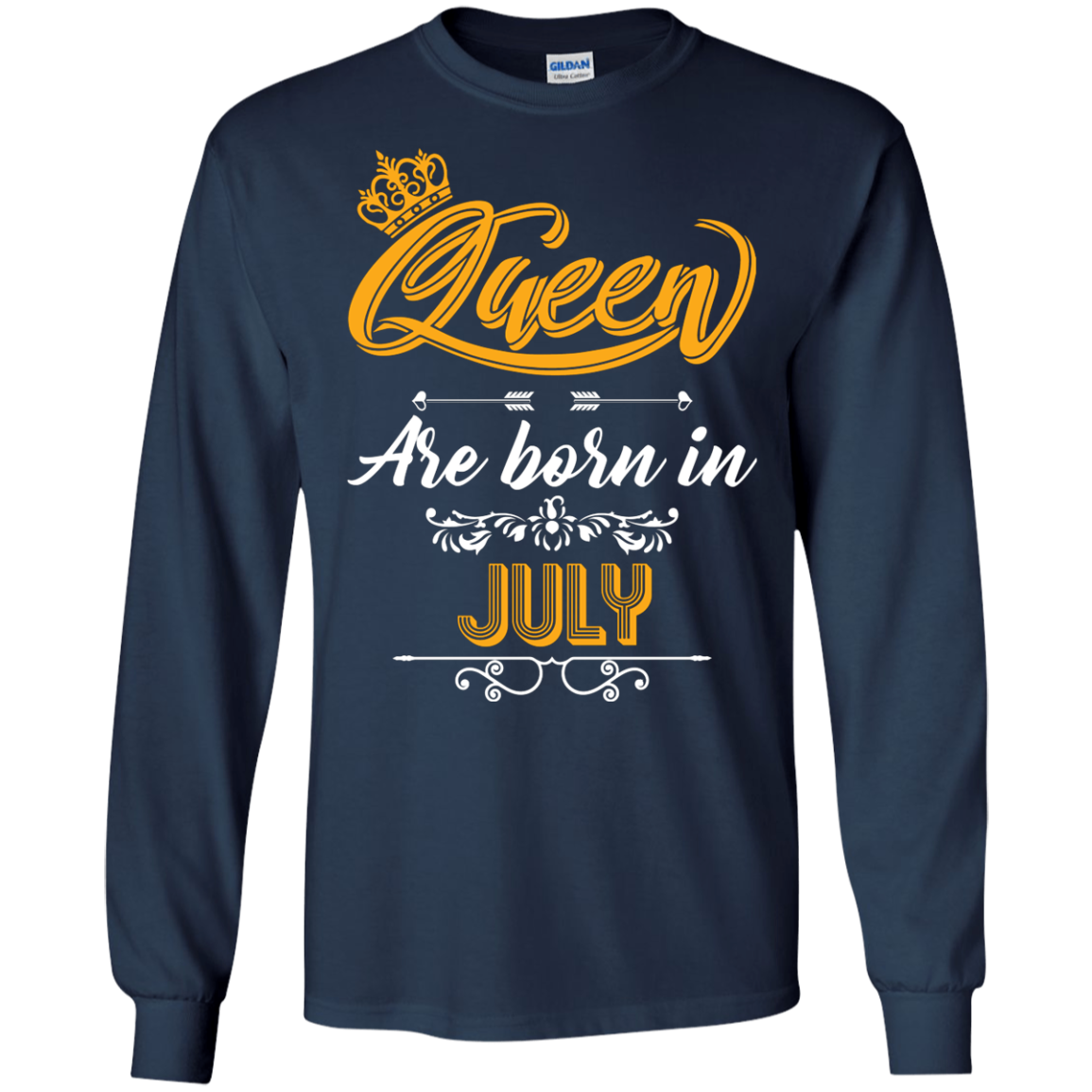 Brithday T-Shirt Queen Are Born In July Navy