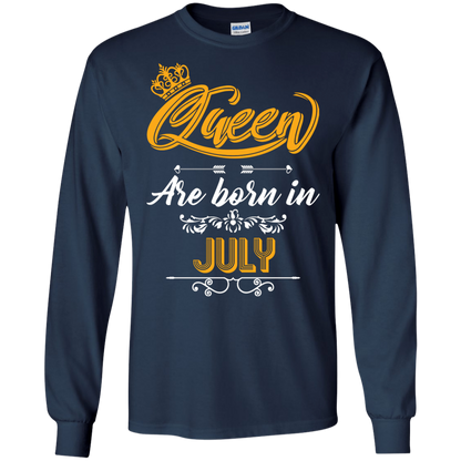 Brithday T-Shirt Queen Are Born In July Navy