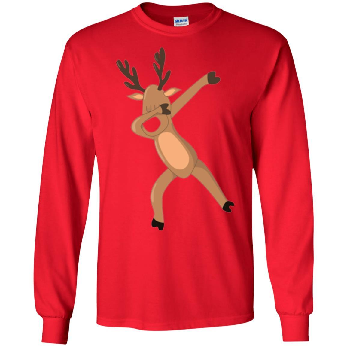 Christmas T-shirt Dabbing Reindeer Red