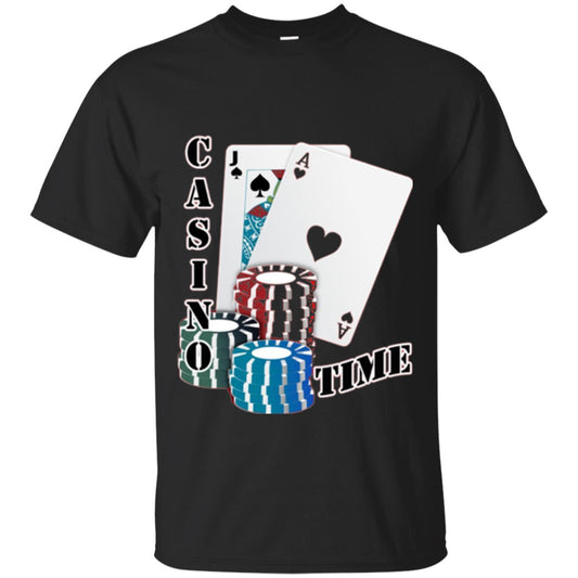 Fun Gambling T-shirt Casino Time Black