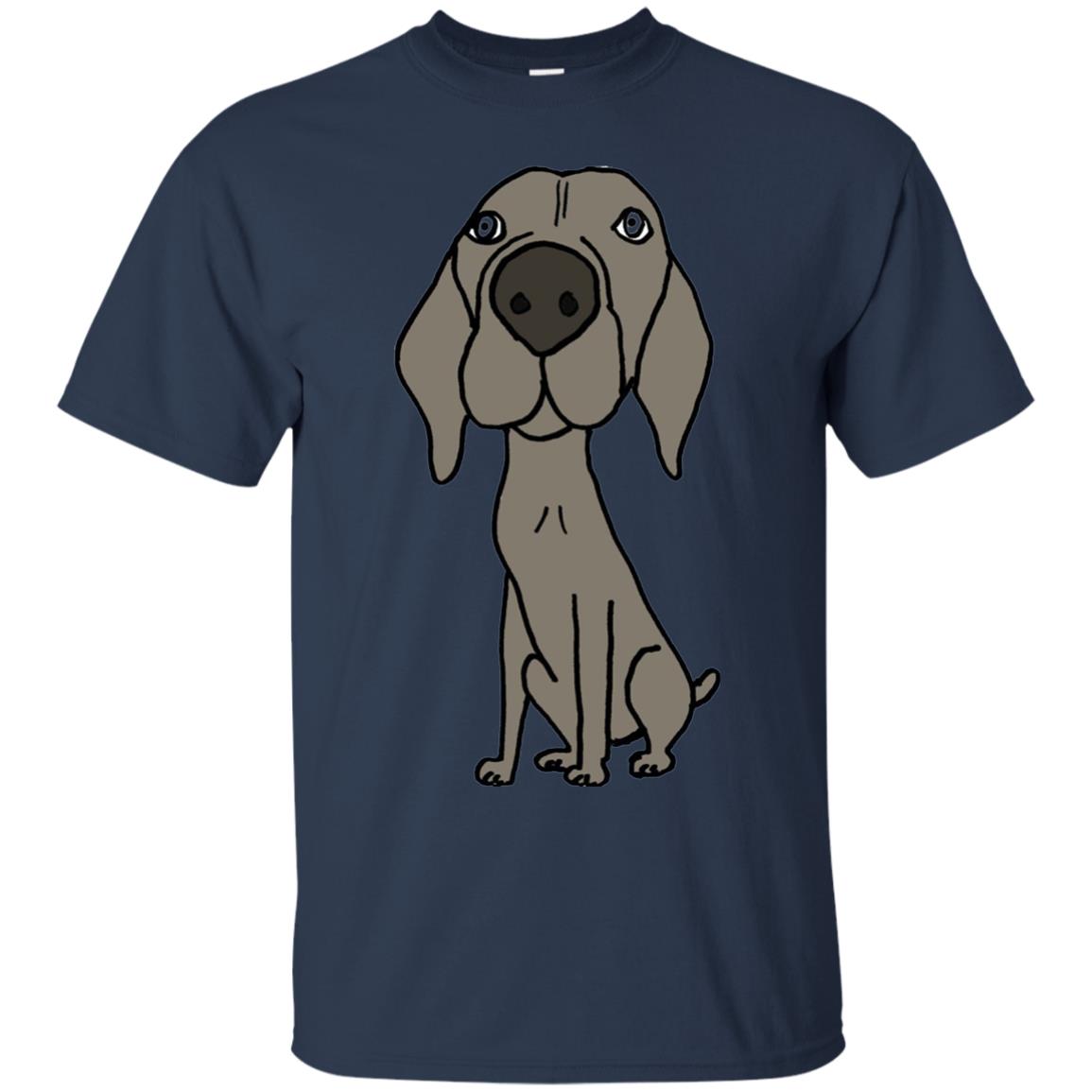 Smiletodaytees Funny Weimaraner Dog Cartoon T-shirt Navy