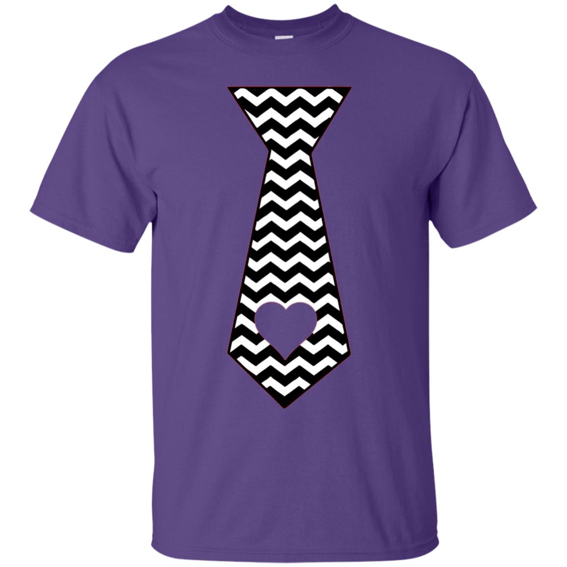 Valentines Day T-shirt Tie Heart Purple