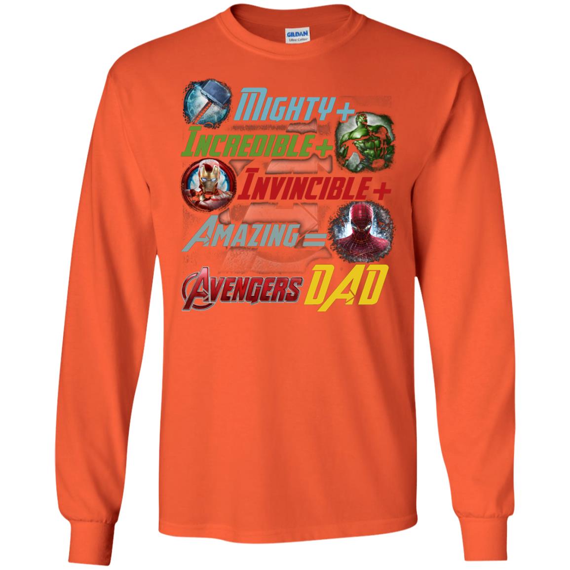 Mighty Incredible Invincible Amazing Dad Movie Fan T-shirt Orange