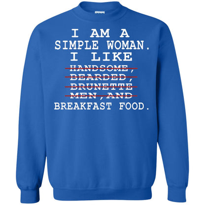 I Am Simple Woman I Like Breakfast Food Shirt Royal