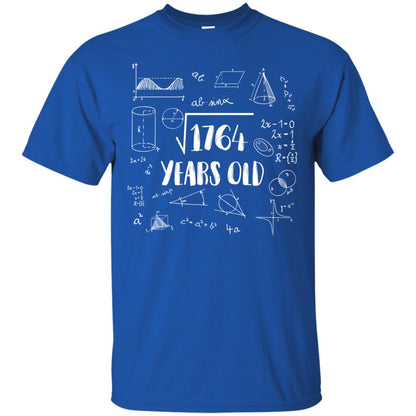 Square Root Of 1764 42nd Birthday 42 Years Old Math T-shirt Royal