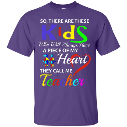 So There Are These Kids Autism Awareness Gift Shirt For Teacher Purple