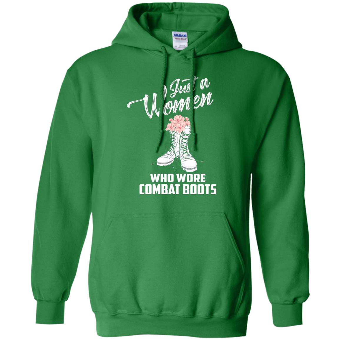 Just A Woman Who Wore Combat Boots Female Veteran T-shirt Irish Green