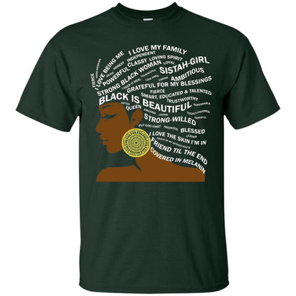 Black Is Beautiful Black History Month Word Art T-shirt Forest