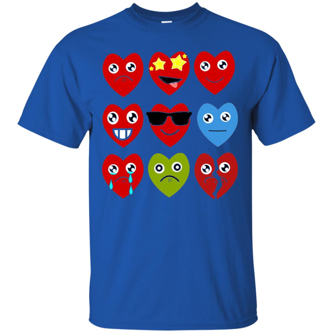 Valentine_s Day T-shirt Heart Emojis Royal