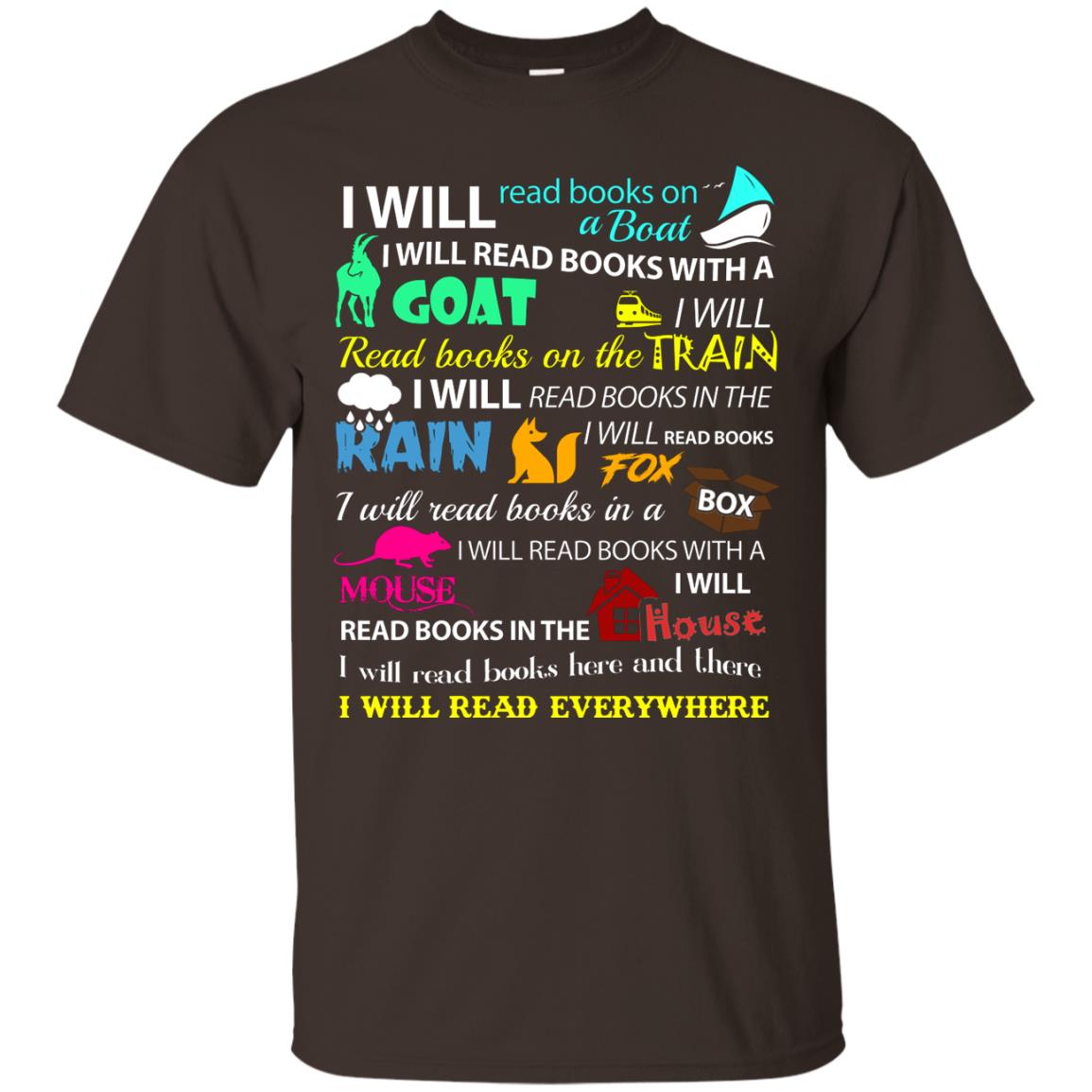 I Will Read Books On A Boat Bookworm T-shirt Dark Chocolate