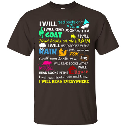 I Will Read Books On A Boat Bookworm T-shirt Dark Chocolate