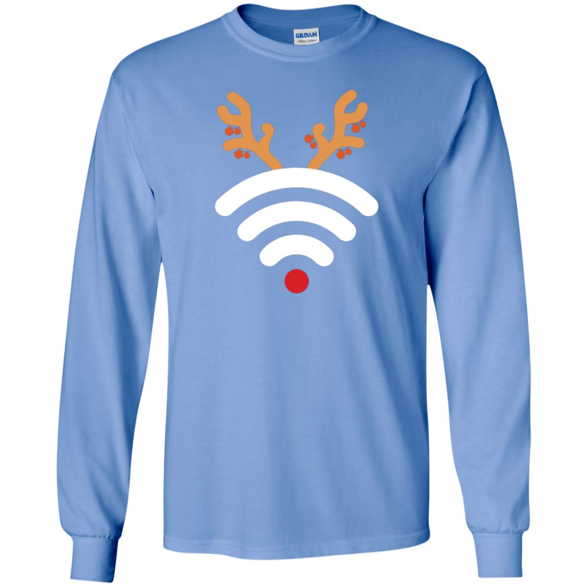 Wifi Signal Symbol Icon Reindeer X-mas Gift Shirt Carolina Blue