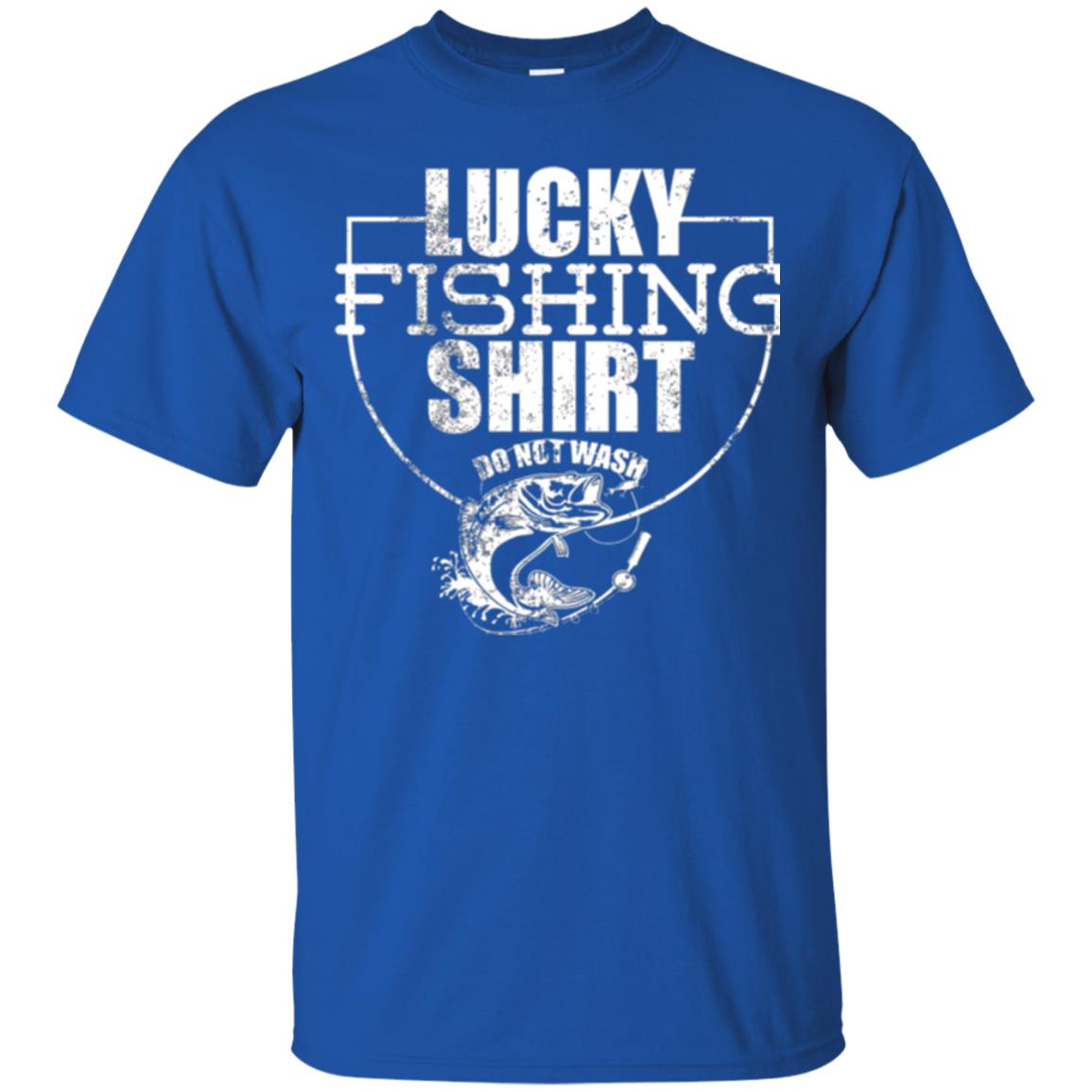 Fisherman T-shirt Lucky Fishing Shirt Do Not Wash Royal