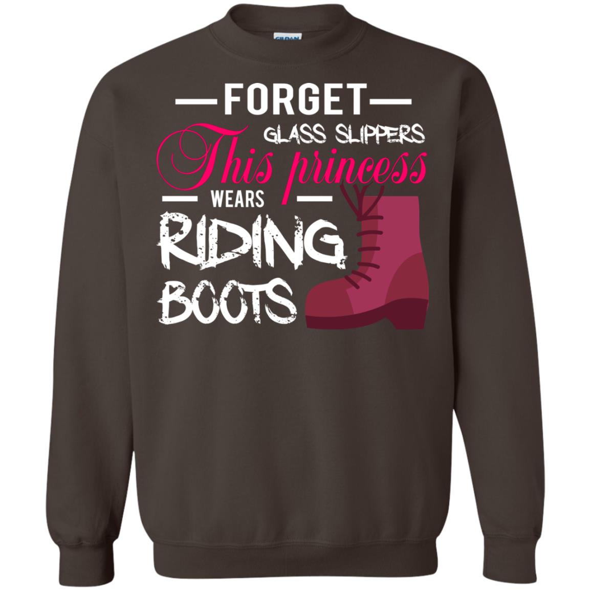 Forget Glass Slippers This Princess Wears Riding Boots Horse Riding T-shirt Dark Chocolate
