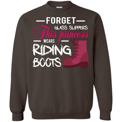Forget Glass Slippers This Princess Wears Riding Boots Horse Riding T-shirt Dark Chocolate