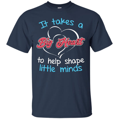 It Takes A Big Heart Funny Teacher T-shirt Navy