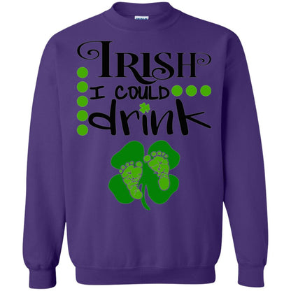 Baby Irish I Could Drink Pregnancy St Patrick_s Day T-shirt Purple