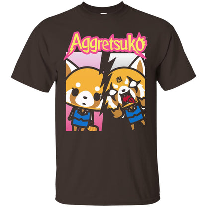 Aggretsuko Split Personality T-shirt Dark Chocolate