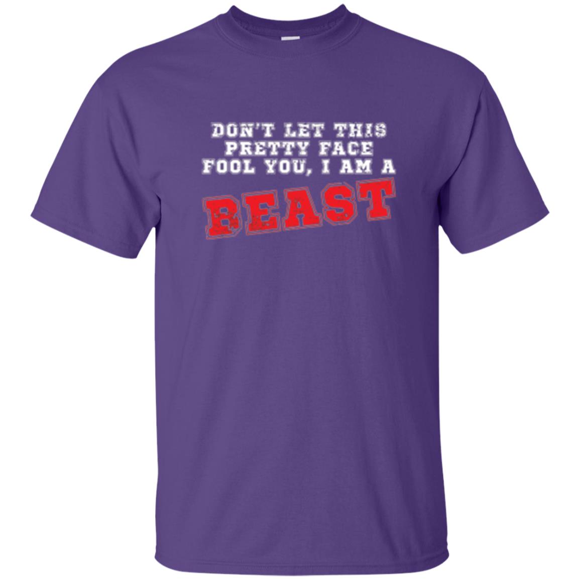 Wrestling T-shirt Don_t Let This Pretty Face Fool You Purple