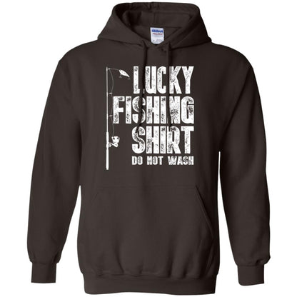 Fisherman T-shirt Lucky Fishing Shirt Do Not Wash Dark Chocolate