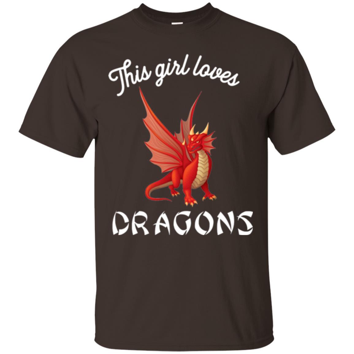 Dragon Lover T-shirt This Girl Loves Dragonst-shirt Dark Chocolate