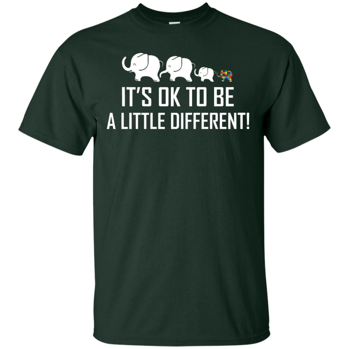 It_s Ok To Be A Little Different Autism Elephant Shirt Forest