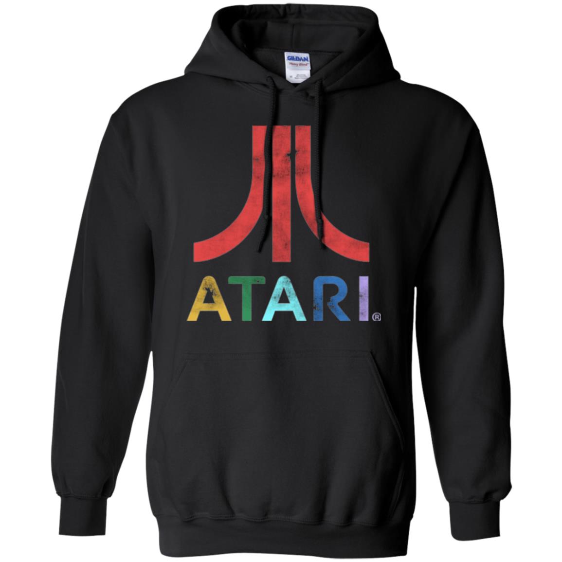 Colorful Retro Atari Gaming Logo T-shirt Black