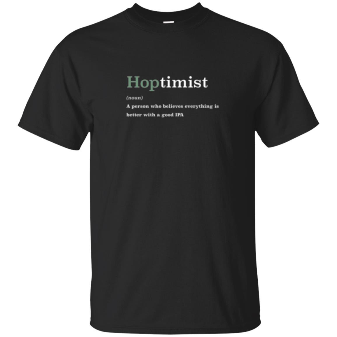 Beer Lover T-shirt Hoptimist Definition Black