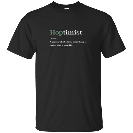 Beer Lover T-shirt Hoptimist Definition Black
