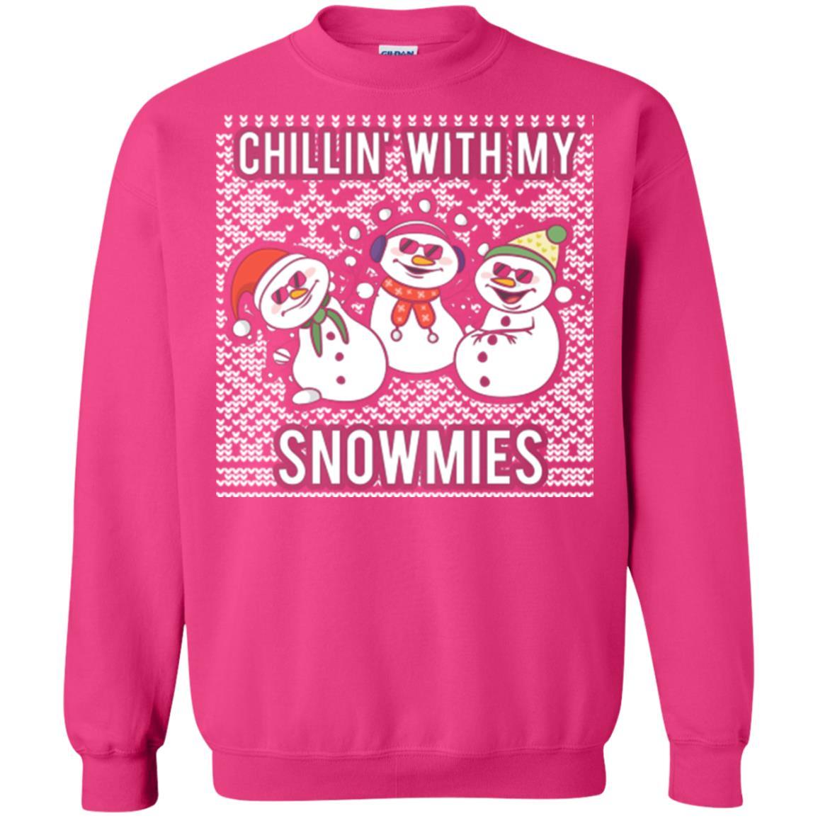 Christmas T-shirt Chillin' With My Snowmies Heliconia