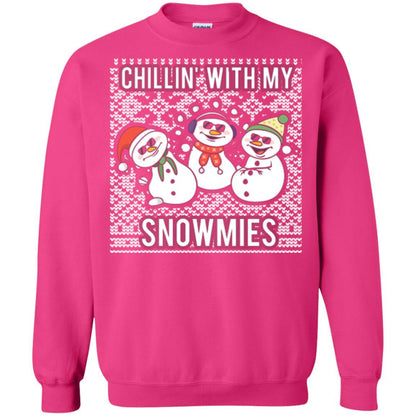 Christmas T-shirt Chillin' With My Snowmies Heliconia