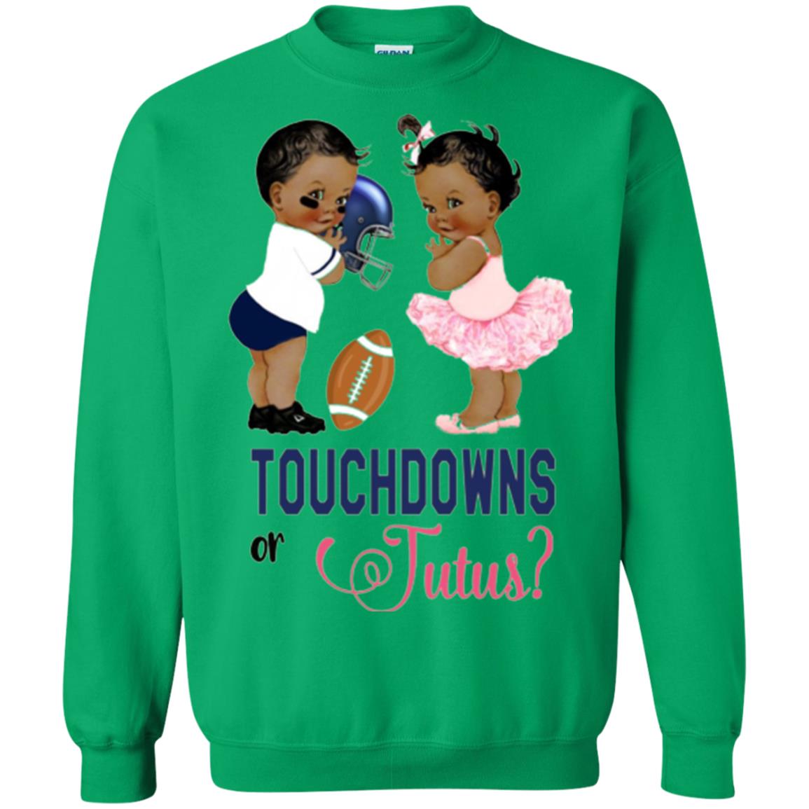 Ethnic Touchdowns Or Tutus Gender Reveal Party Football Lover T-shirt Irish Green